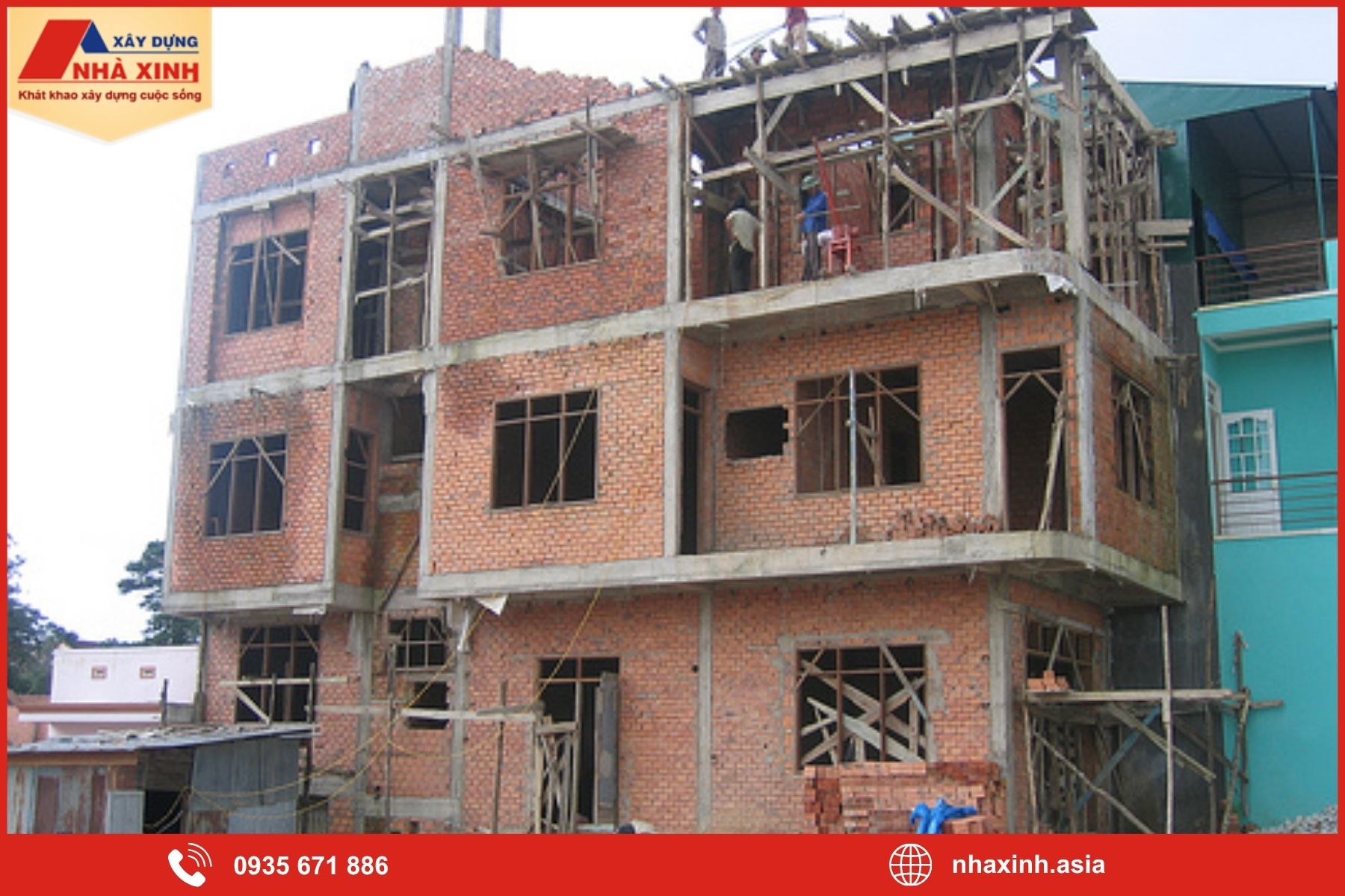 Báo giá xây nhà phần thô tại Huyện Hóc Môn