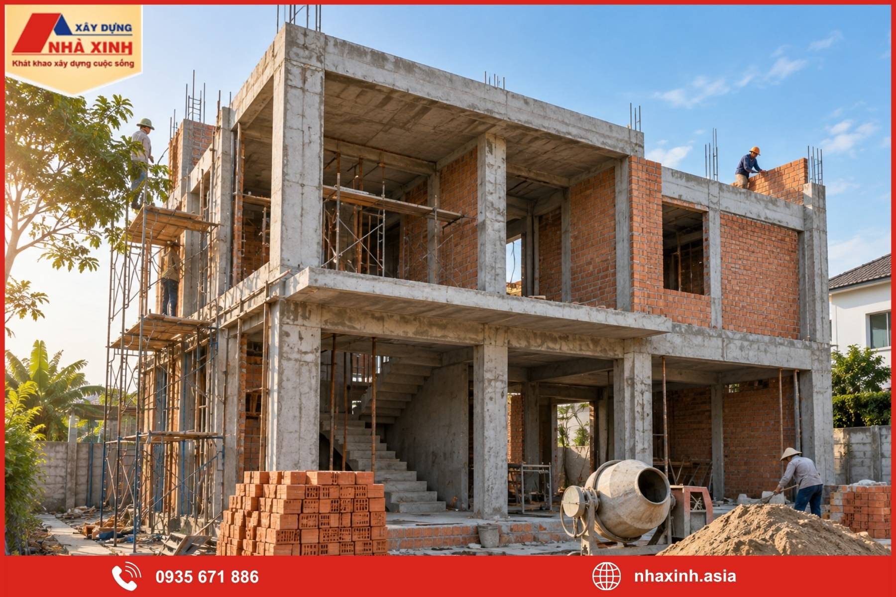 Các hạng mục xây nhà phần thô Huyện Củ Chi 