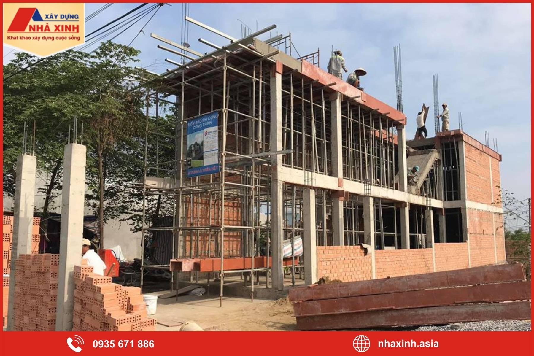 Các hạng mục xây nhà phần thô Huyện Hóc Môn 