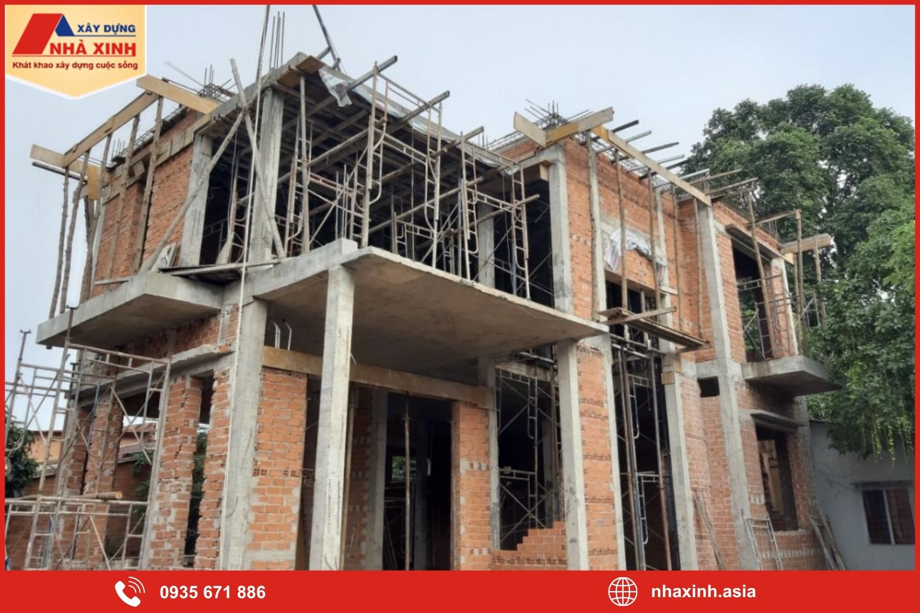 Cách tính chi phí xây nhà phần thô 2 tầng